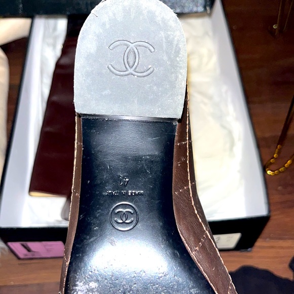 Brown leather Chanel boots size 41 (US10) - Picture 6 of 6